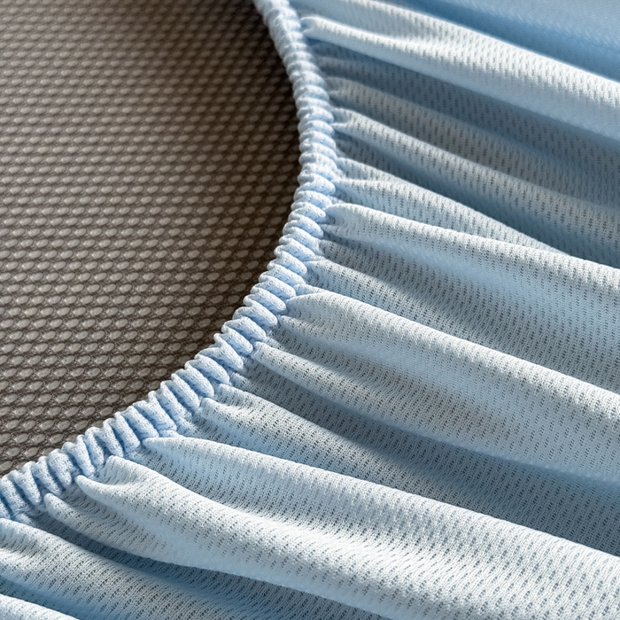 91家纺网 家纺一手货源 找家纺 九花鹿 2025新款A类PE凉感提花床笠款冰丝凉席软凉席可机洗可水洗 花梦（天空蓝）