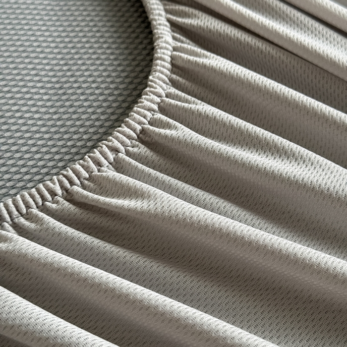 91家纺网 家纺一手货源 找家纺 九花鹿 2025新款A类PE凉感提花床笠款冰丝凉席软凉席可机洗可水洗 盆栽（米灰）