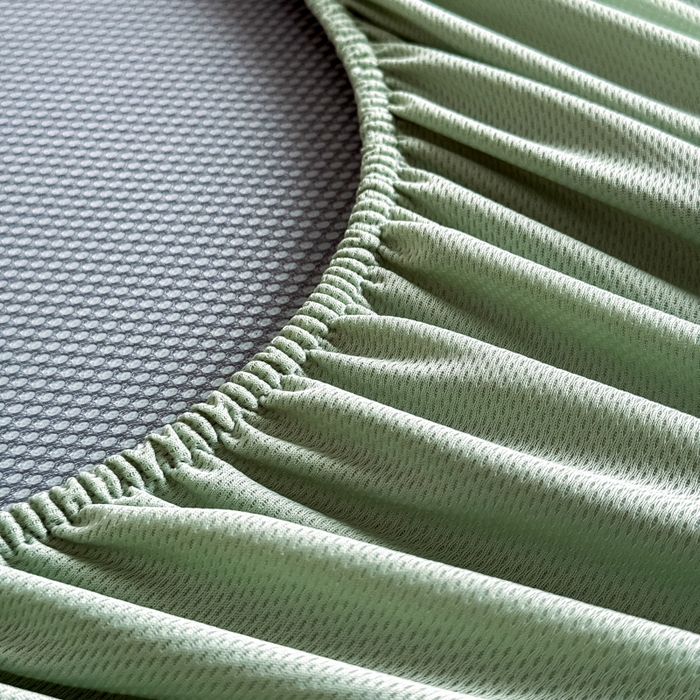 91家纺网 家纺一手货源 找家纺 九花鹿 2025新款A类PE凉感提花床笠款冰丝凉席软凉席可机洗可水洗 盆栽（青绿）