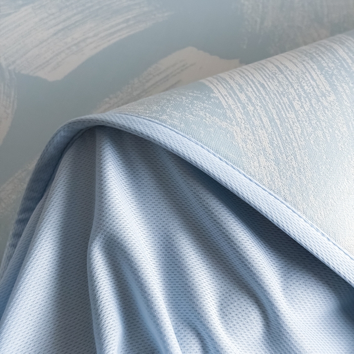 91家纺网 家纺一手货源 找家纺 九花鹿 2025新款A类PE凉感提花床笠款冰丝凉席软凉席可机洗可水洗 速写（天空蓝）