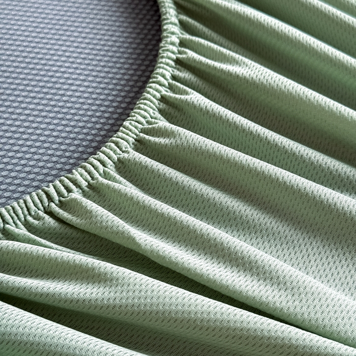 91家纺网 家纺一手货源 找家纺 九花鹿 2025新款A类PE凉感提花床笠款冰丝凉席软凉席可机洗可水洗 雪松之境（青绿）