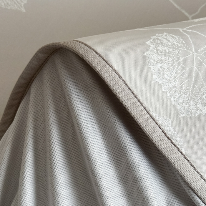 91家纺网 家纺一手货源 找家纺 九花鹿 2025新款A类PE凉感提花床笠款冰丝凉席软凉席可机洗可水洗 叶语（米灰）