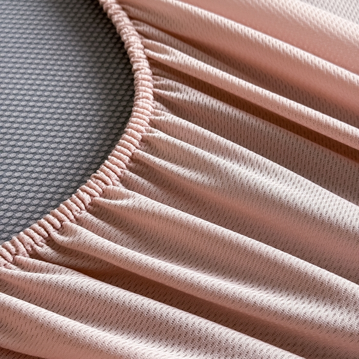 91家纺网 家纺一手货源 找家纺 九花鹿 2025新款A类PE凉感提花床笠款冰丝凉席软凉席可机洗可水洗 叶语（樱花粉）