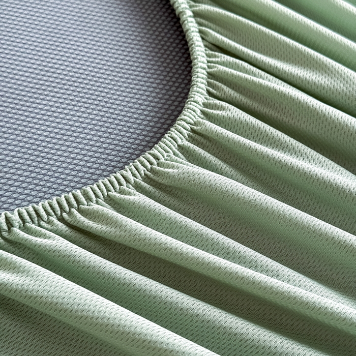 91家纺网 家纺一手货源 找家纺 九花鹿 2025新款A类PE凉感提花床笠款冰丝凉席软凉席可机洗可水洗 郁金香（浅绿）