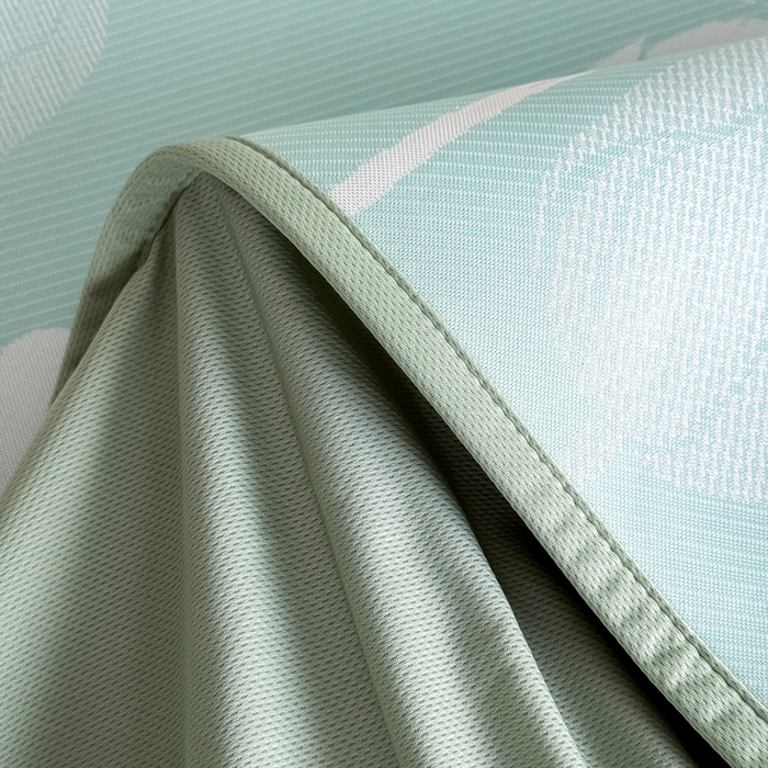 91家纺网 家纺一手货源 找家纺 九花鹿 2025新款A类PE凉感提花床笠款冰丝凉席软凉席可机洗可水洗 郁金香（浅绿）