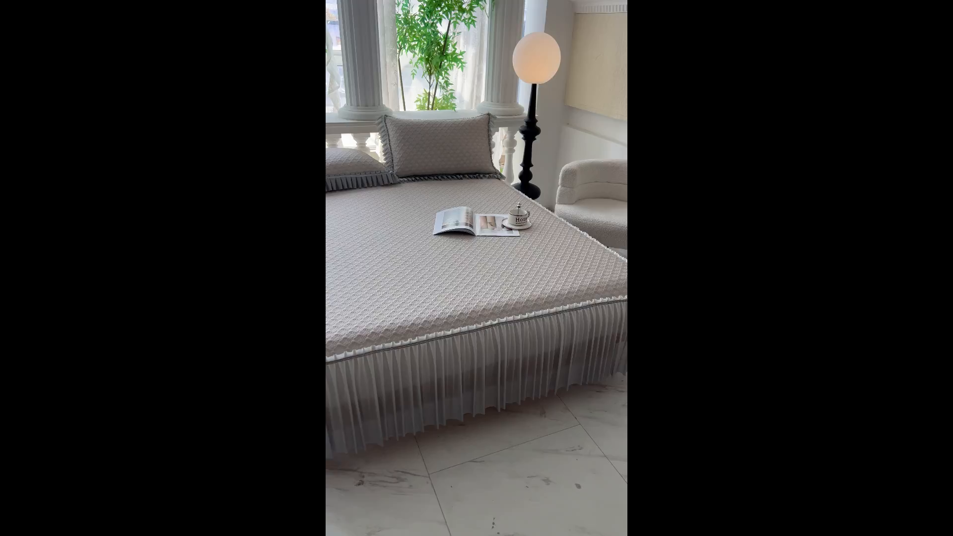 91家纺网 家纺一手货源 找家纺 乐居家纺 2025新款凉感凉豆豆凉席冰豆豆床裙系列 卡其