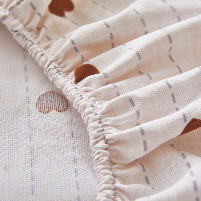 91家纺网 家纺一手货源 找家纺 乐居家纺 2025新款活性印染老粗布床笠系列 爱心狗