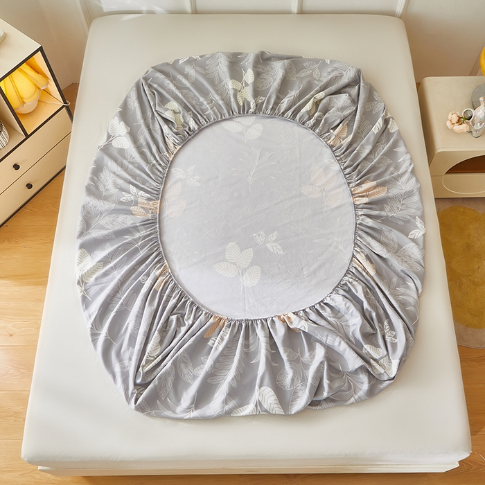 91家纺网 家纺一手货源 找家纺 乐居家纺 2025新款活性印染老粗布床笠系列 春旭日-灰