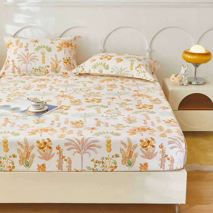 91家纺网 家纺一手货源 找家纺 乐居家纺 2025新款活性印染老粗布床笠系列 丛林尽然