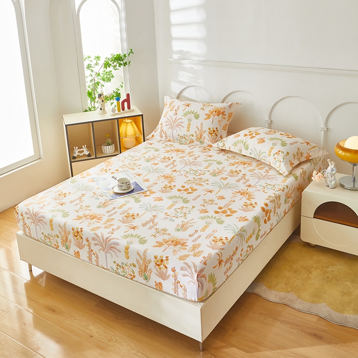 91家纺网 家纺一手货源 找家纺 乐居家纺 2025新款活性印染老粗布床笠系列 丛林尽然