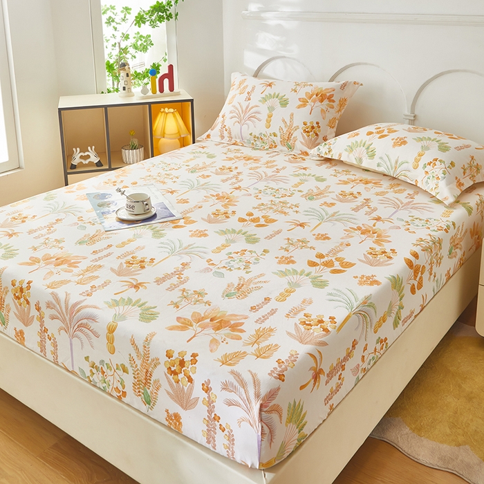 91家纺网 家纺一手货源 找家纺 乐居家纺 2025新款活性印染老粗布床笠系列 丛林尽然