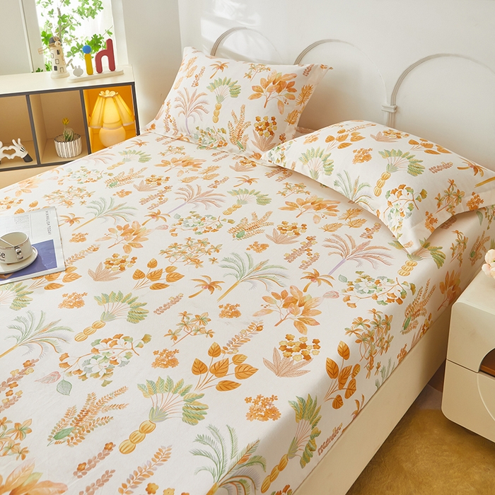 91家纺网 家纺一手货源 找家纺 乐居家纺 2025新款活性印染老粗布床笠系列 丛林尽然