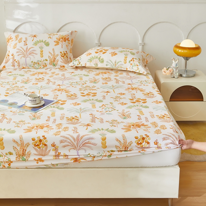 91家纺网 家纺一手货源 找家纺 乐居家纺 2025新款活性印染老粗布床笠系列 丛林尽然