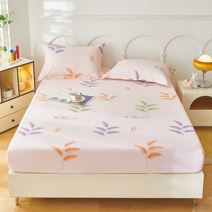 乐居家纺 2025新款活性印染老粗布床笠系列 凤仙羽