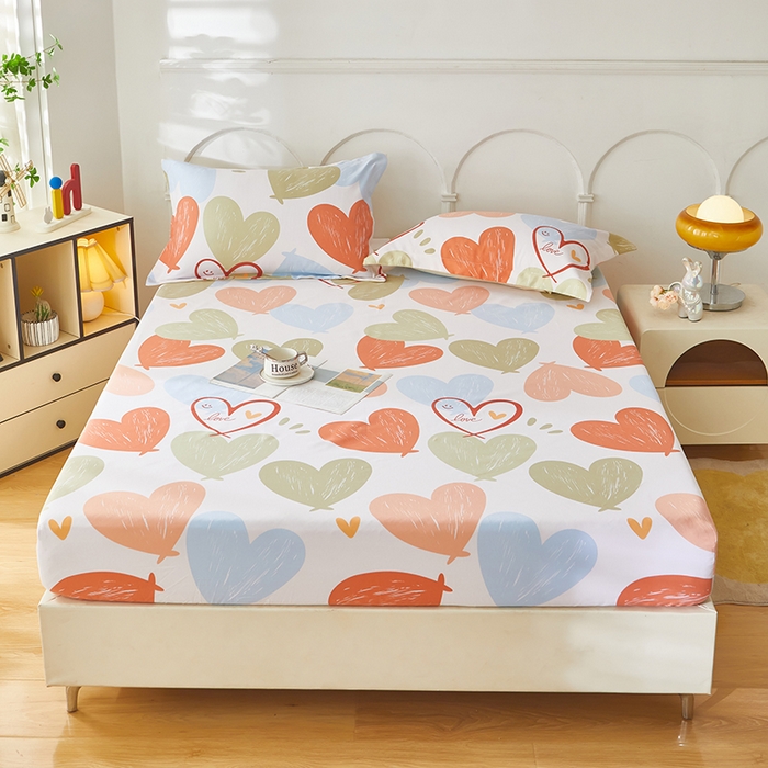 乐居家纺 2025新款活性印染老粗布床笠系列 美丽邂逅