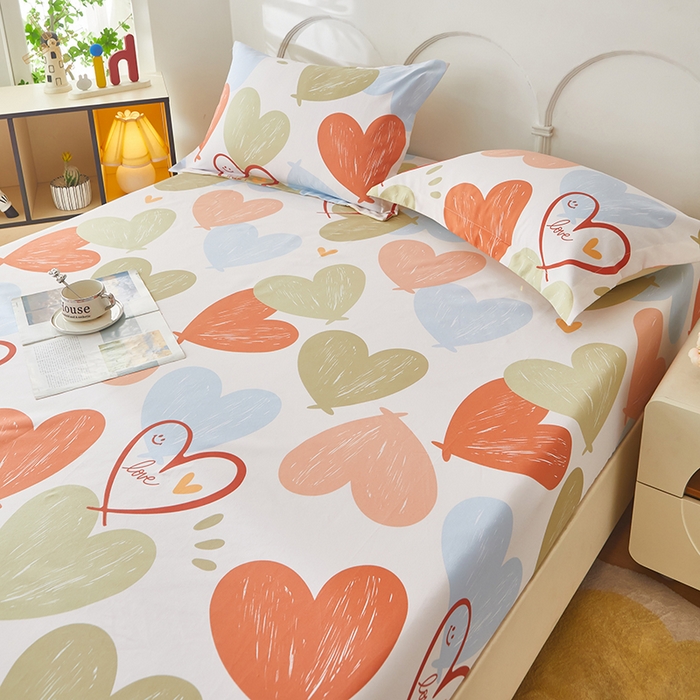 91家纺网 家纺一手货源 找家纺 乐居家纺 2025新款活性印染老粗布床笠系列 美丽邂逅