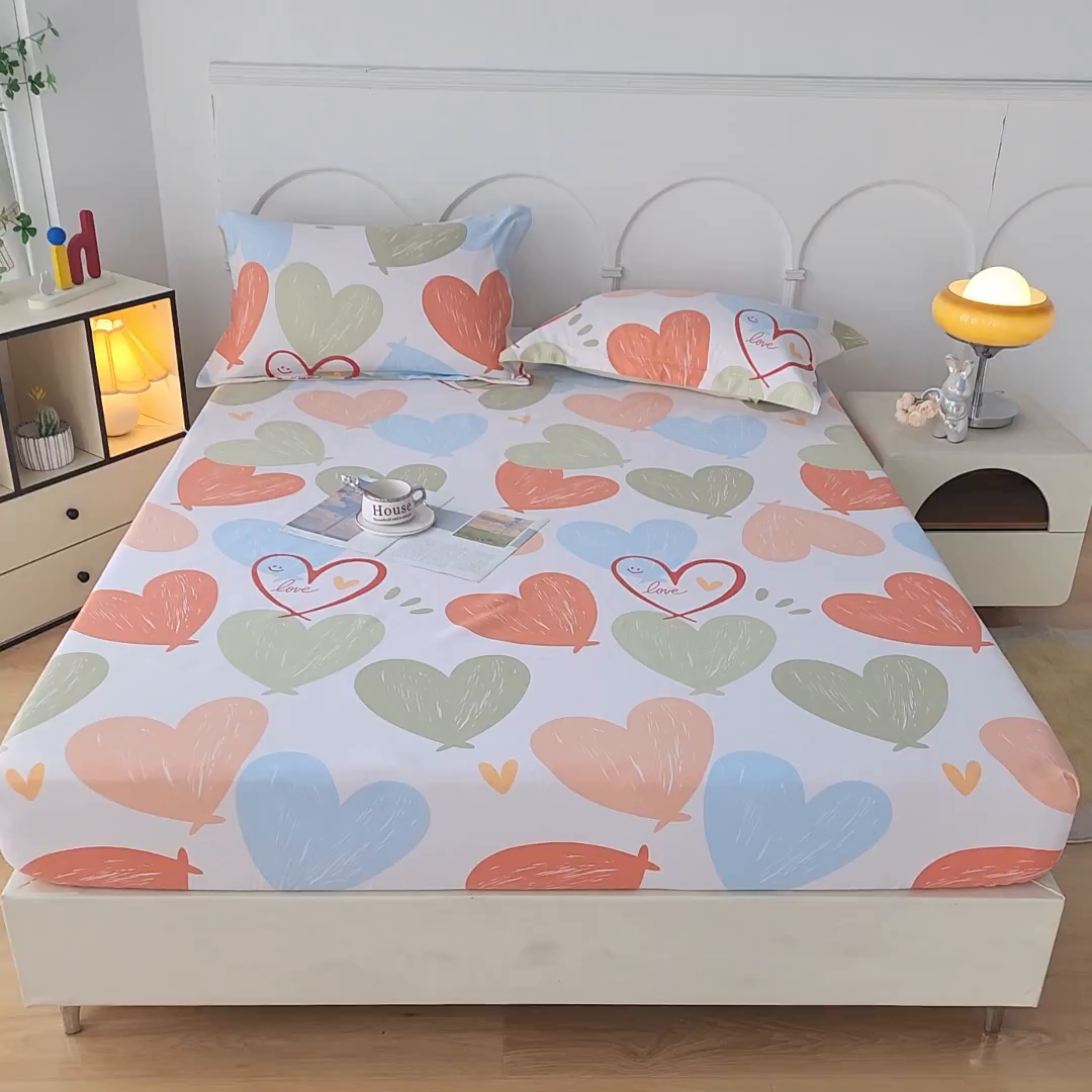 91家纺网 家纺一手货源 找家纺 乐居家纺 2025新款活性印染老粗布床笠系列 美丽邂逅