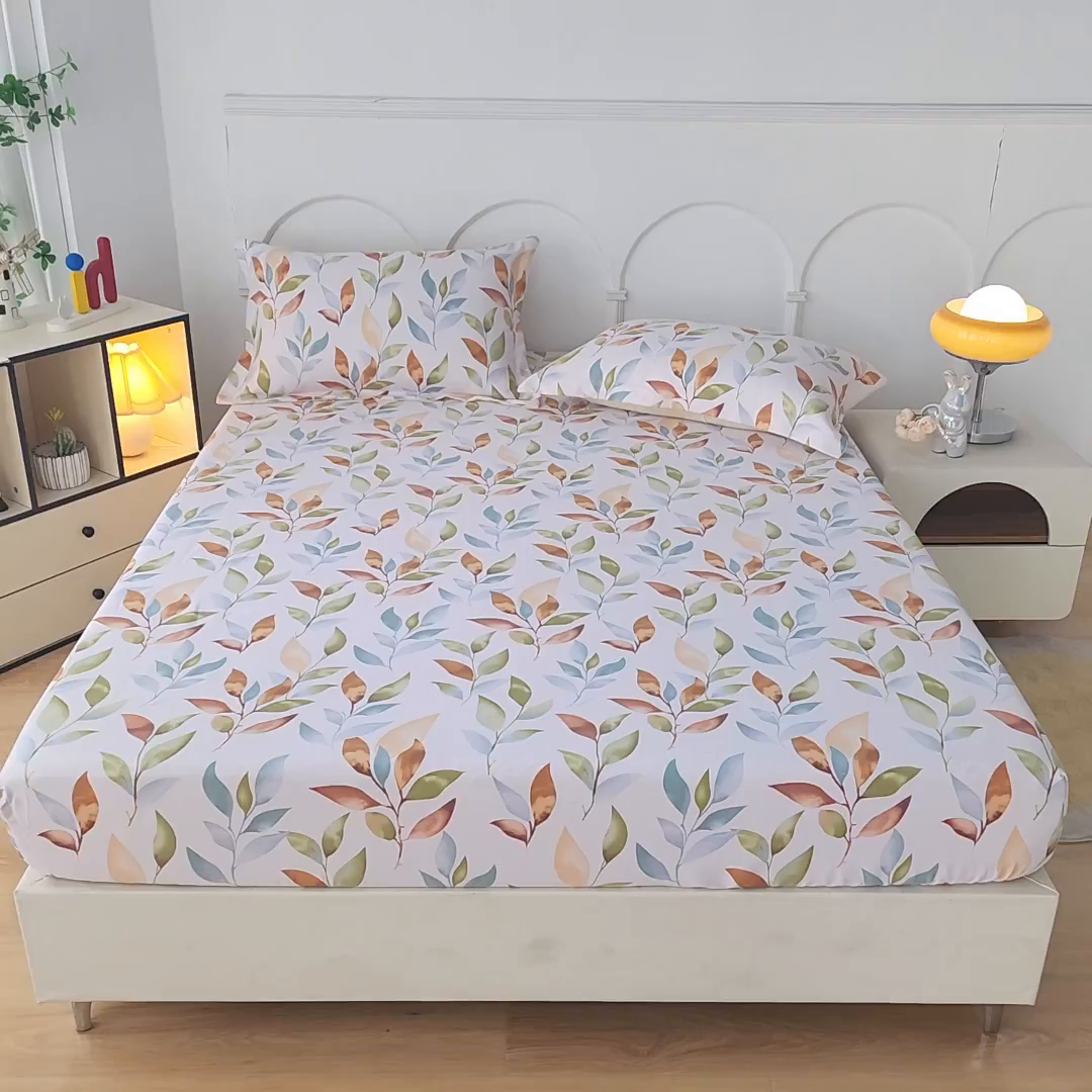 91家纺网 家纺一手货源 找家纺 乐居家纺 2025新款活性印染老粗布床笠系列 明媚春晖