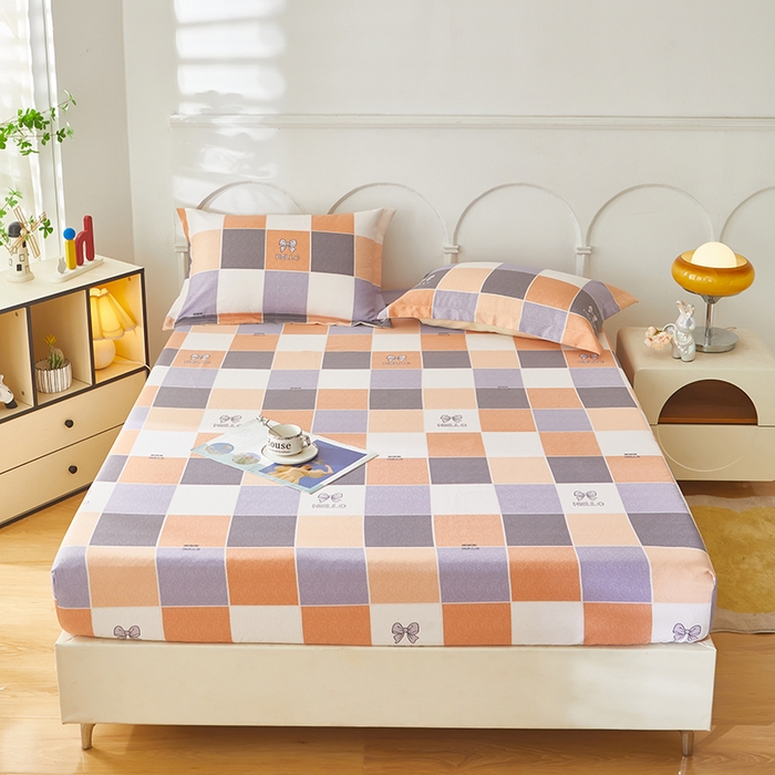 乐居家纺 2025新款活性印染老粗布床笠系列 清晨密语