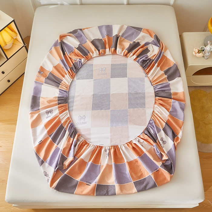 91家纺网 家纺一手货源 找家纺 乐居家纺 2025新款活性印染老粗布床笠系列 清晨密语