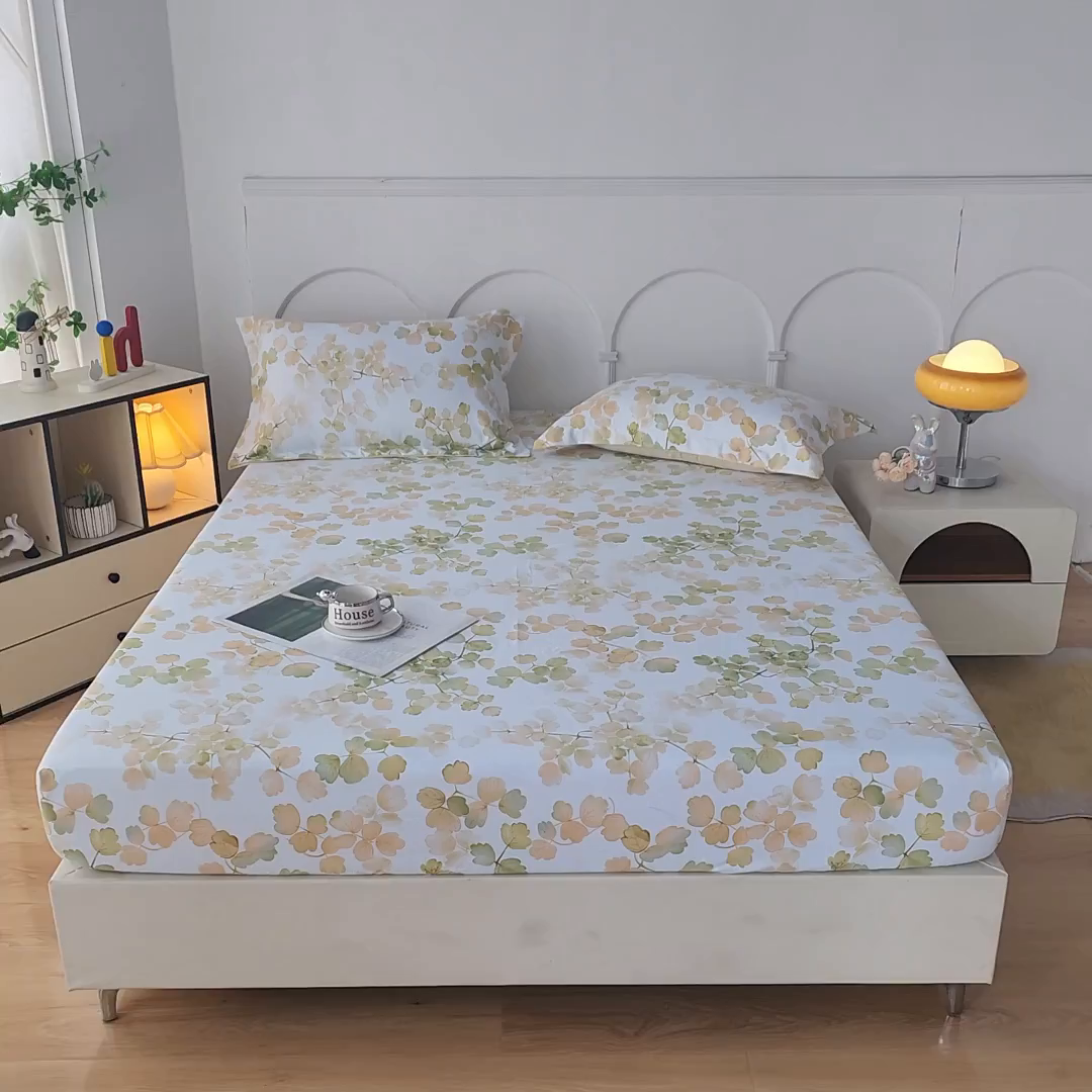 91家纺网 家纺一手货源 找家纺 乐居家纺 2025新款活性印染老粗布床笠系列 宛如黎明