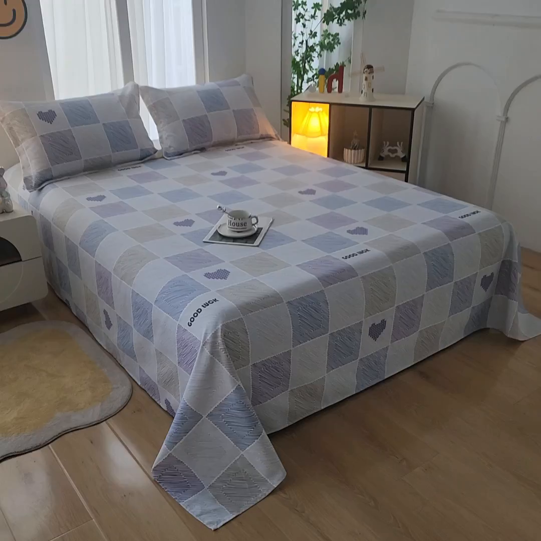 91家纺网 家纺一手货源 找家纺 （总）乐居家纺 2025新款活性印染全棉老粗布床单系列