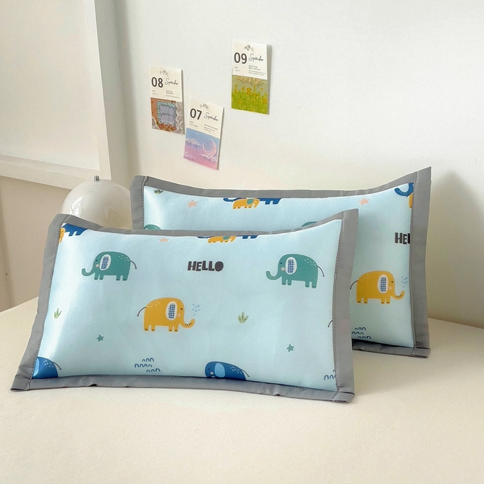 91家纺网 家纺一手货源 找家纺 （总）乐秀家纺 2025春夏新款碳光冰丝儿童凉席枕套