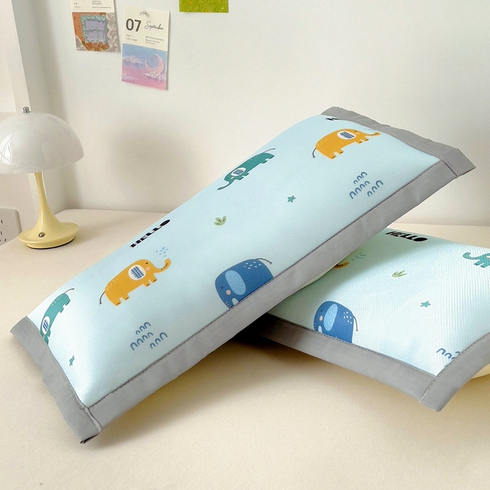 91家纺网 家纺一手货源 找家纺 乐秀家纺 2025春夏新款碳光冰丝儿童凉席枕套 多彩小象