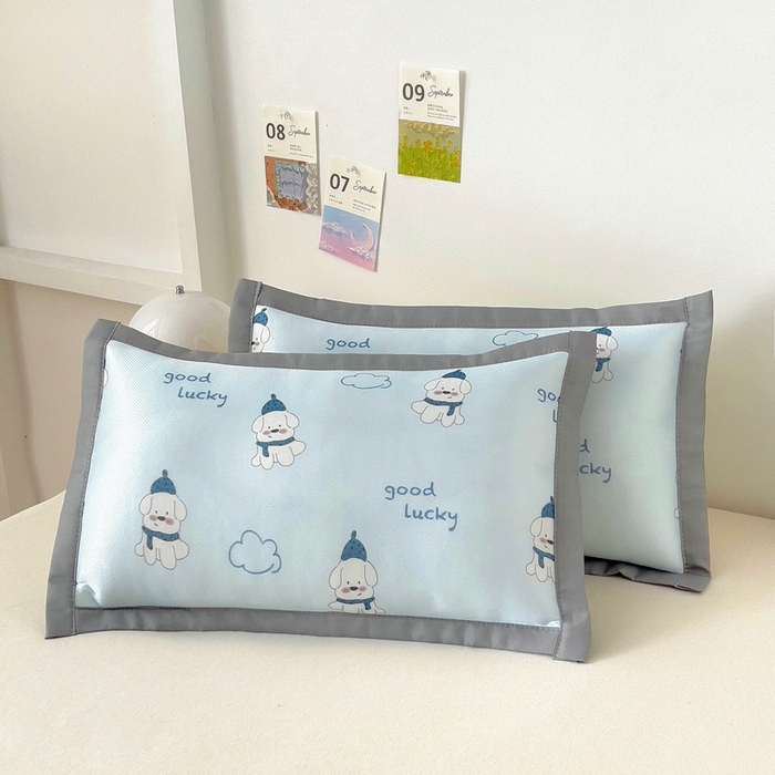 乐秀家纺 2025春夏新款碳光冰丝儿童凉席枕套 幸运狗