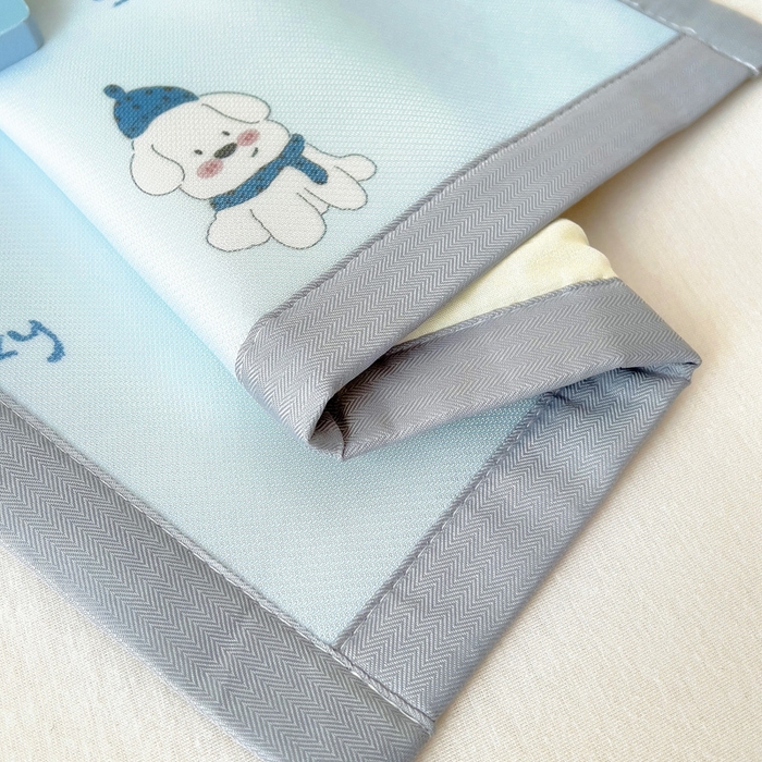 91家纺网 家纺一手货源 找家纺 乐秀家纺 2025春夏新款碳光冰丝儿童凉席枕套 幸运狗