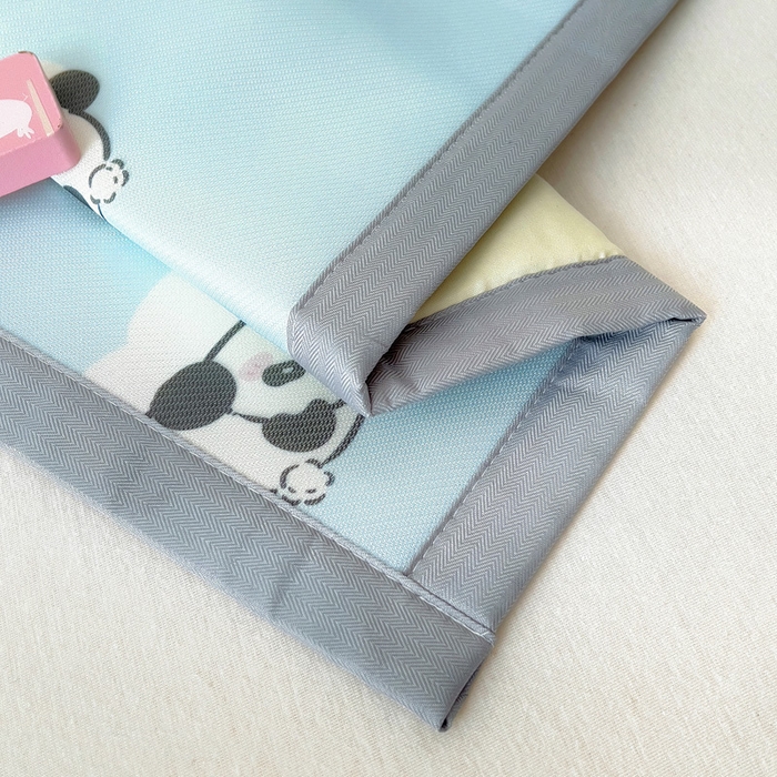 91家纺网 家纺一手货源 找家纺 乐秀家纺 2025春夏新款碳光冰丝儿童凉席枕套 云朵熊猫