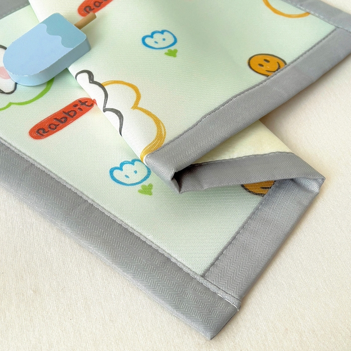 91家纺网 家纺一手货源 找家纺 乐秀家纺 2025春夏新款碳光冰丝儿童凉席枕套 神气小兔