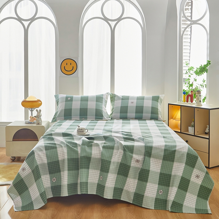 91家纺网 家纺一手货源 找家纺 乐居家纺 2025新款活性印染全棉老粗布床单系列 布罗西亚