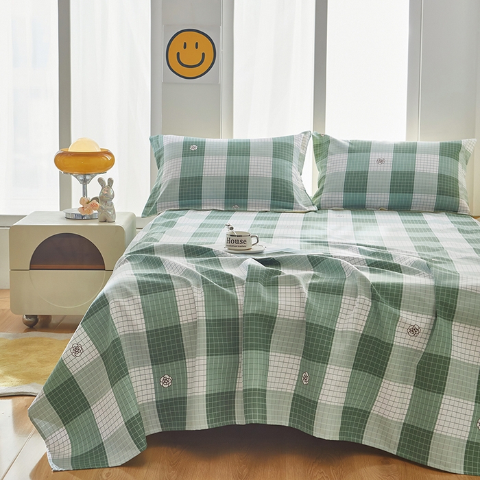 91家纺网 家纺一手货源 找家纺 乐居家纺 2025新款活性印染全棉老粗布床单系列 布罗西亚