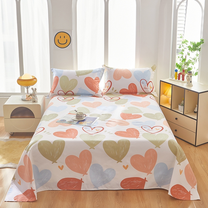 乐居家纺 2025新款活性印染全棉老粗布床单系列 美丽邂逅