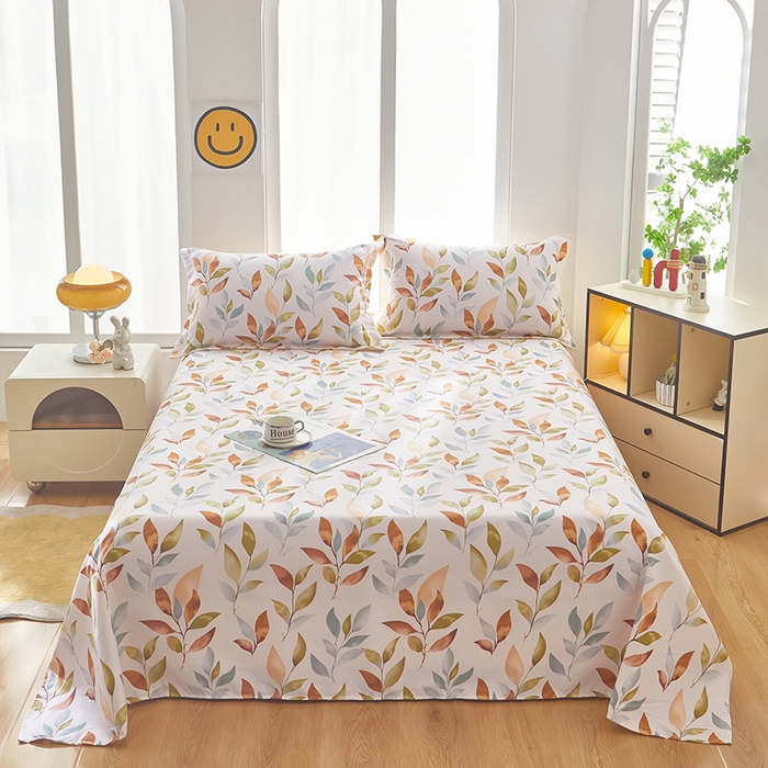 乐居家纺 2025新款活性印染全棉老粗布床单系列 明媚春晖