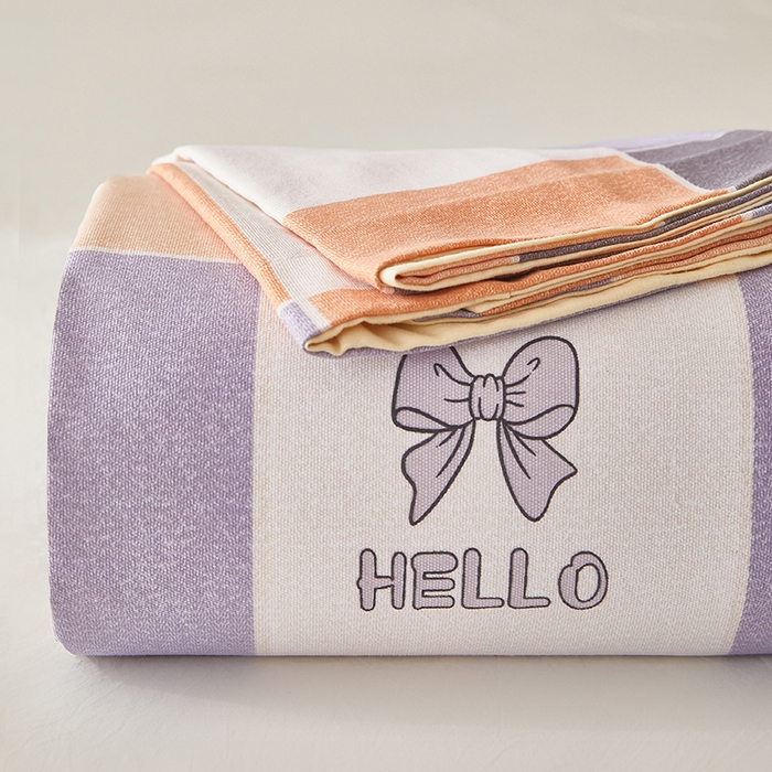 91家纺网 家纺一手货源 找家纺 乐居家纺 2025新款活性印染全棉老粗布床单系列 清晨密语