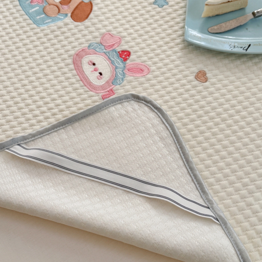 91家纺网 家纺一手货源 找家纺 柚子YOUTH 2025新款亲肤舒适冰豆豆凉感凉席席子 黄油蛋糕(绑带款）