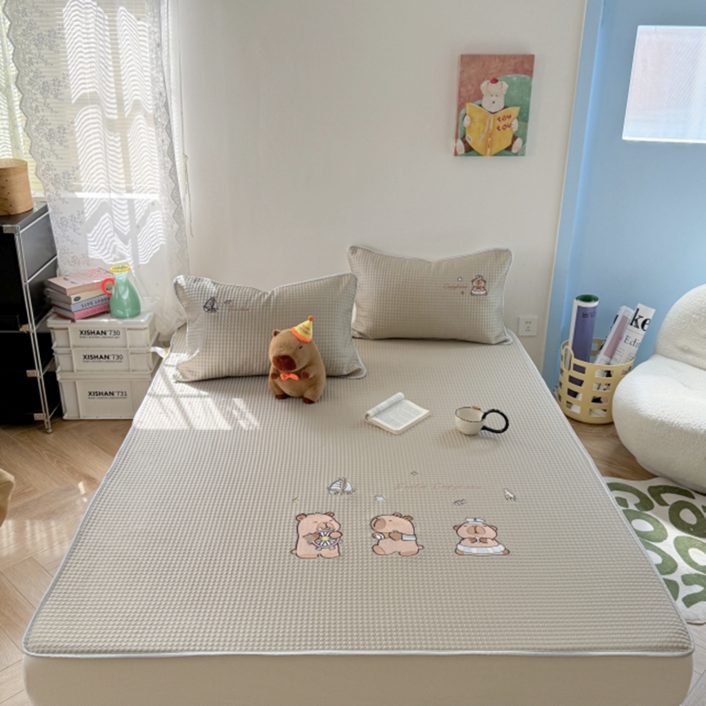 柚子YOUTH 2025新款亲肤舒适冰豆豆凉感凉席席子 卡皮船长(绑带款）