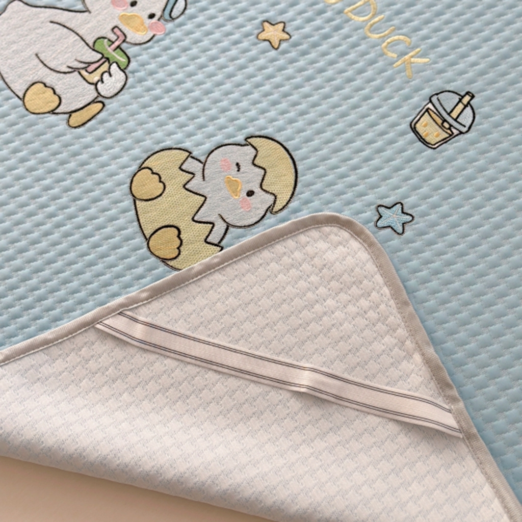 91家纺网 家纺一手货源 找家纺 柚子YOUTH 2025新款亲肤舒适冰豆豆凉感凉席席子 破壳鸭(绑带款）