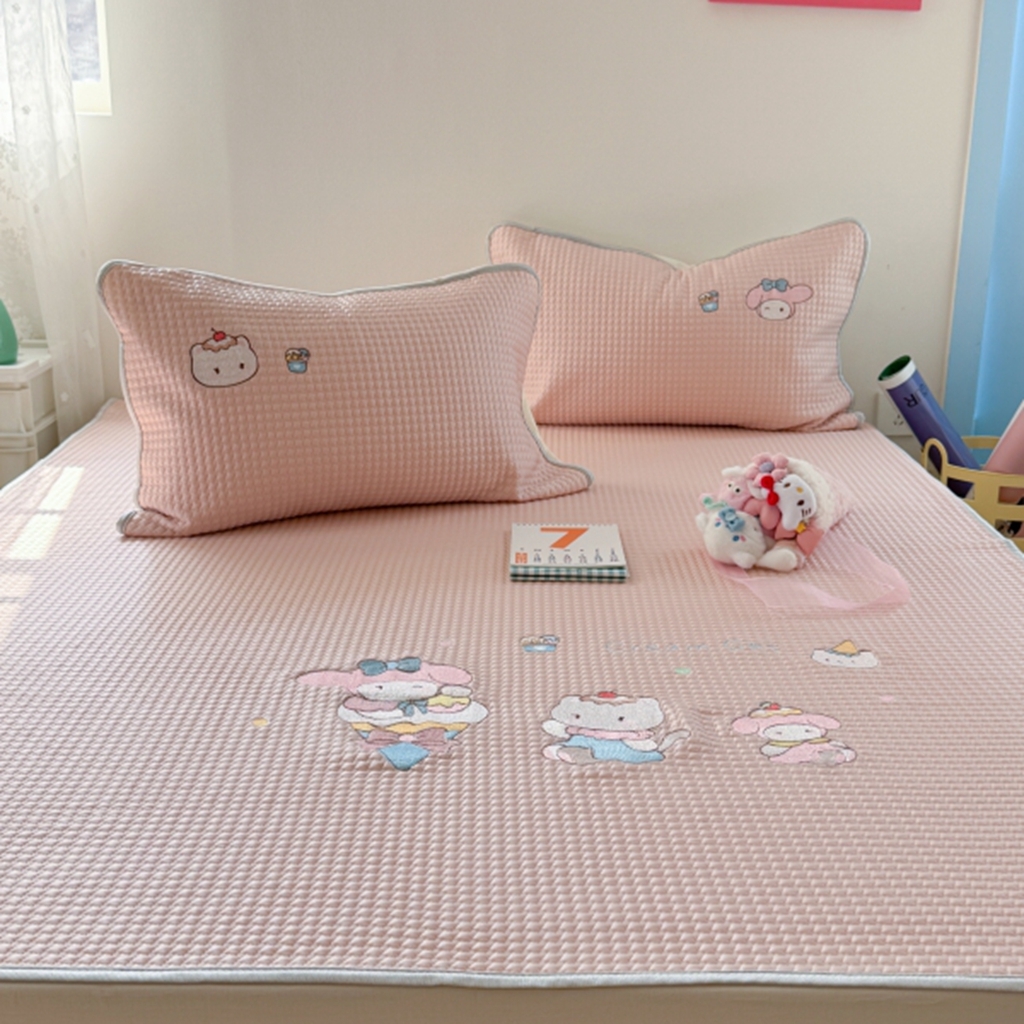 91家纺网 家纺一手货源 找家纺 柚子YOUTH 2025新款亲肤舒适冰豆豆凉感凉席席子 甜筒蒂(绑带款）