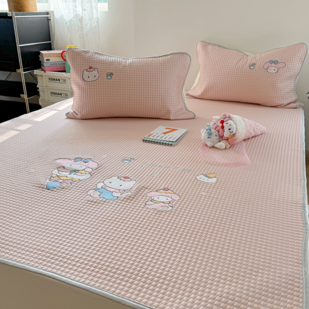 91家纺网 家纺一手货源 找家纺 柚子YOUTH 2025新款亲肤舒适冰豆豆凉感凉席席子 甜筒蒂(绑带款）