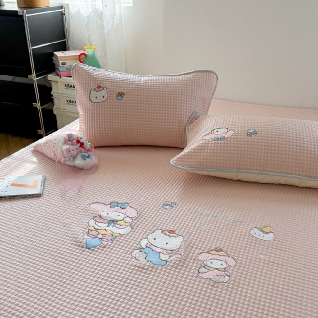 91家纺网 家纺一手货源 找家纺 柚子YOUTH 2025新款亲肤舒适冰豆豆凉感凉席席子 甜筒蒂(绑带款）