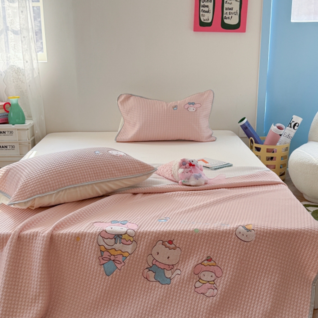 91家纺网 家纺一手货源 找家纺 柚子YOUTH 2025新款亲肤舒适冰豆豆凉感凉席席子 甜筒蒂(绑带款）