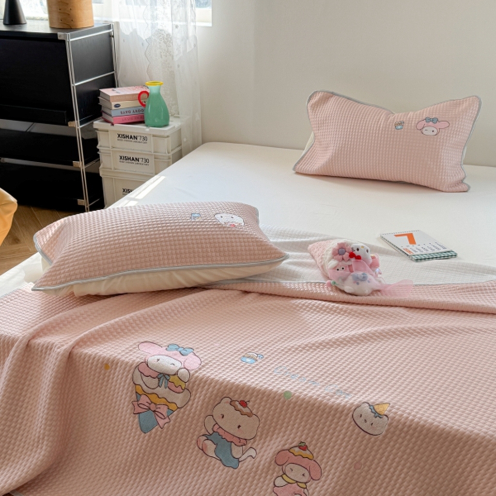 91家纺网 家纺一手货源 找家纺 柚子YOUTH 2025新款亲肤舒适冰豆豆凉感凉席席子 甜筒蒂(绑带款）