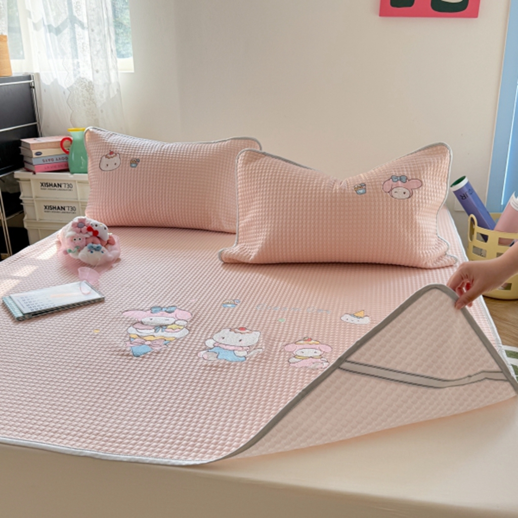 91家纺网 家纺一手货源 找家纺 柚子YOUTH 2025新款亲肤舒适冰豆豆凉感凉席席子 甜筒蒂(绑带款）