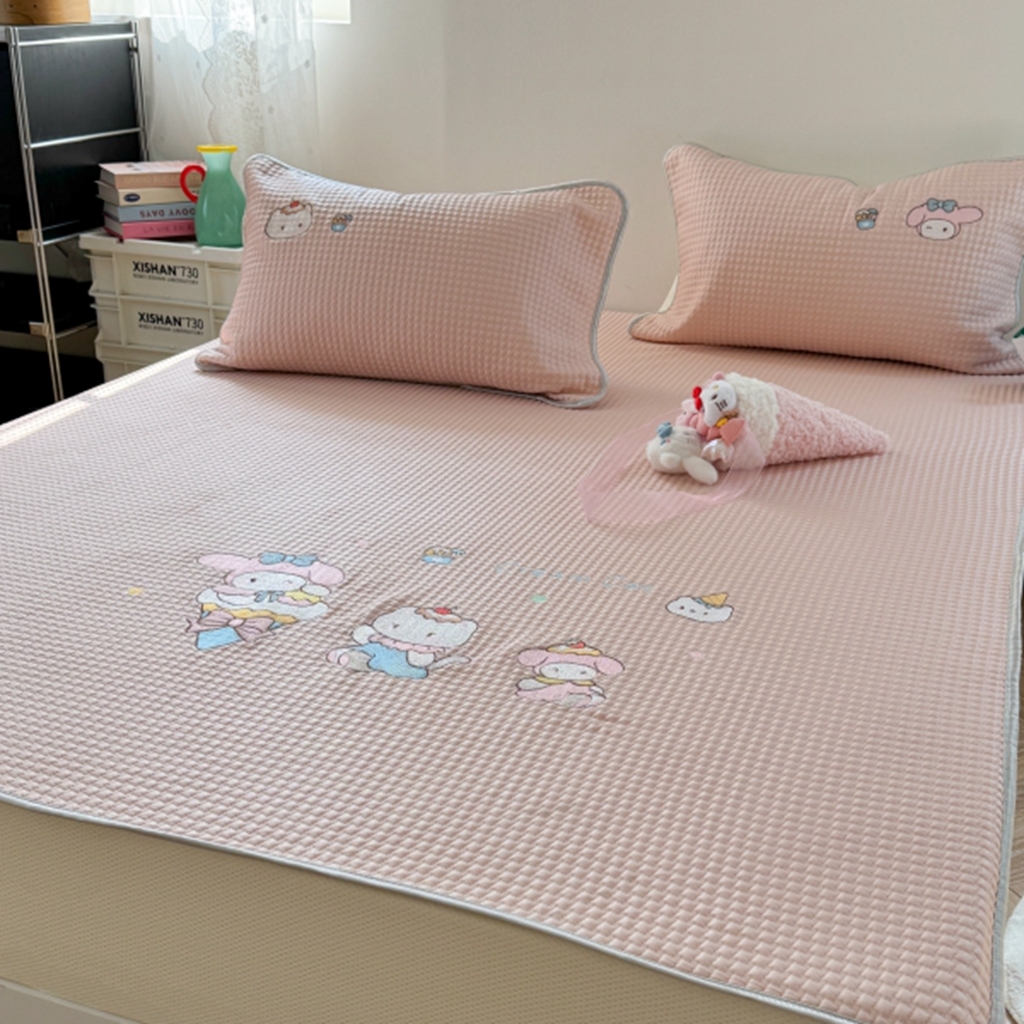 91家纺网 家纺一手货源 找家纺 柚子YOUTH 2025新款亲肤舒适冰豆豆凉感凉席席子 甜筒蒂(绑带款）