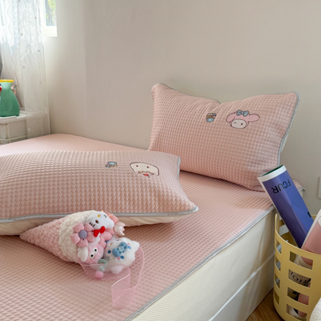 91家纺网 家纺一手货源 找家纺 柚子YOUTH 2025新款亲肤舒适冰豆豆凉感凉席席子 甜筒蒂(绑带款）