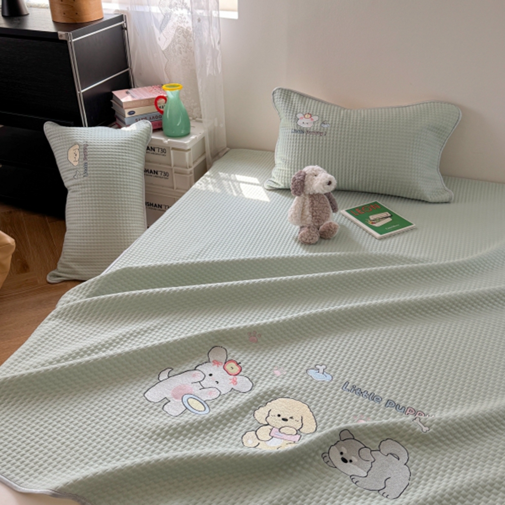 91家纺网 家纺一手货源 找家纺 柚子YOUTH 2025新款亲肤舒适冰豆豆凉感凉席席子 汪汪队(绑带款）