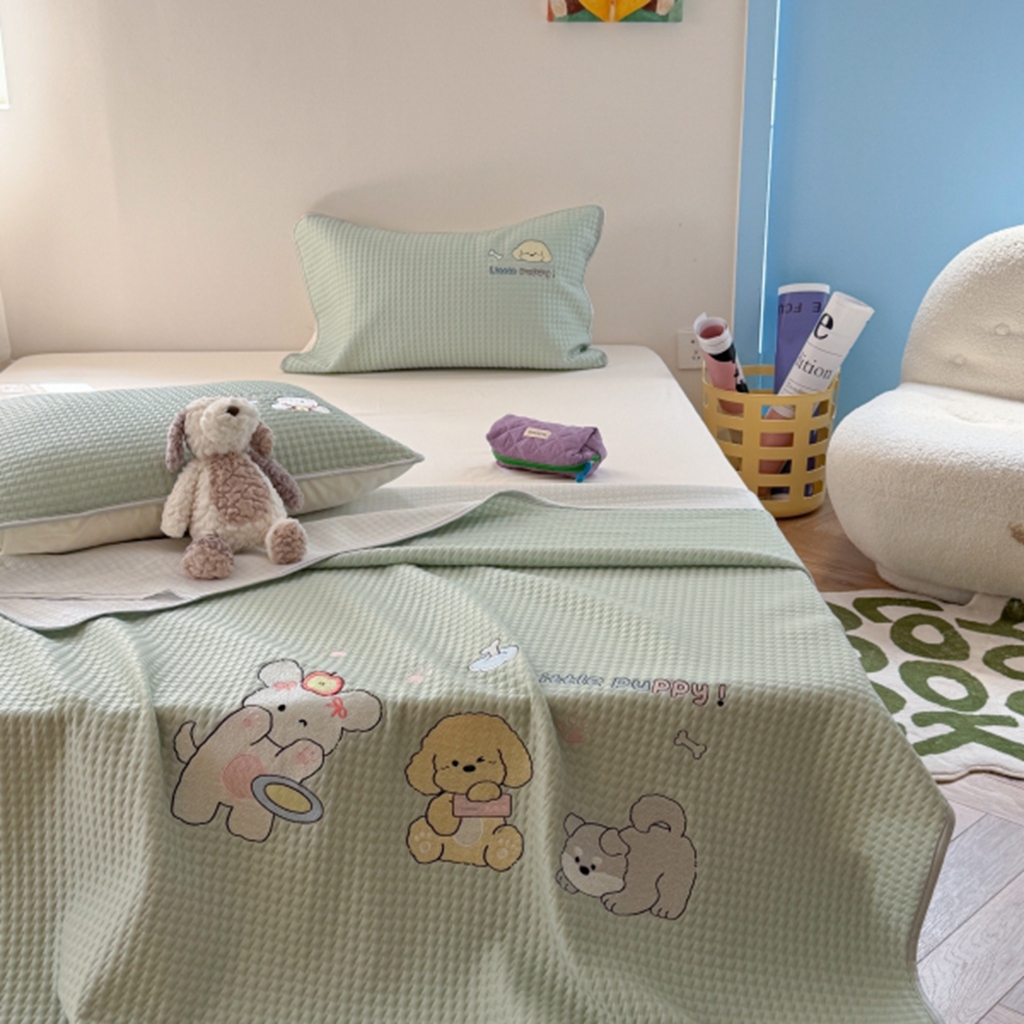 91家纺网 家纺一手货源 找家纺 柚子YOUTH 2025新款亲肤舒适冰豆豆凉感凉席席子 汪汪队(绑带款）